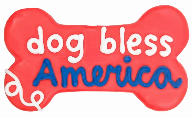 *Seasonal - SUMMER* Bosco & Roxy's 4th of July - "Dog Bless America" 6" Bone Dog Cookie seasonal cat wear,holiday pet clothes