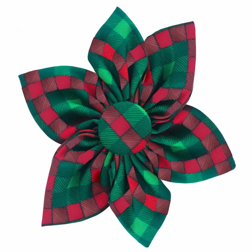 *Seasonal - WINTER* Huxley & Kent Holiday Dog Collar Pin Wheel - Scottish Check seasonal cat wear,holiday pet clothes