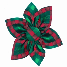 *Seasonal - WINTER* Huxley & Kent Holiday Dog Collar Pin Wheel - Scottish Check seasonal cat wear,holiday pet clothes