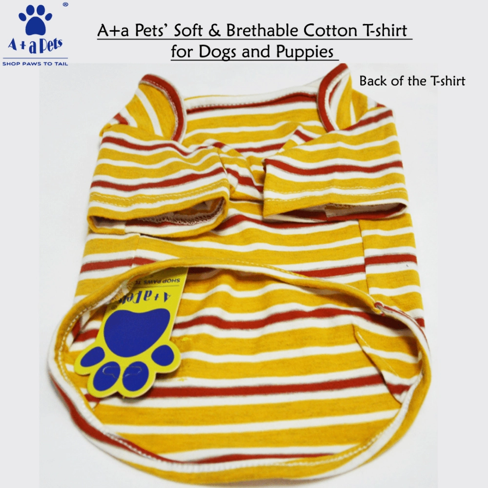 A Plus A Pets Soft Cotton T Shirts for Dogs (Yellow)