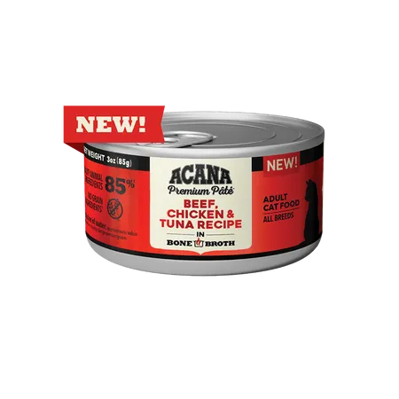 ACANA Premium Pate Beef, Chicken & Tuna Recipe Canned Cat Food wet cat food, canned cat food