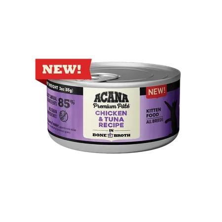 ACANA Premium Pate Chicken & Tuna Recipe Canned Kitten Food grain free cat food, no grain dry cat food