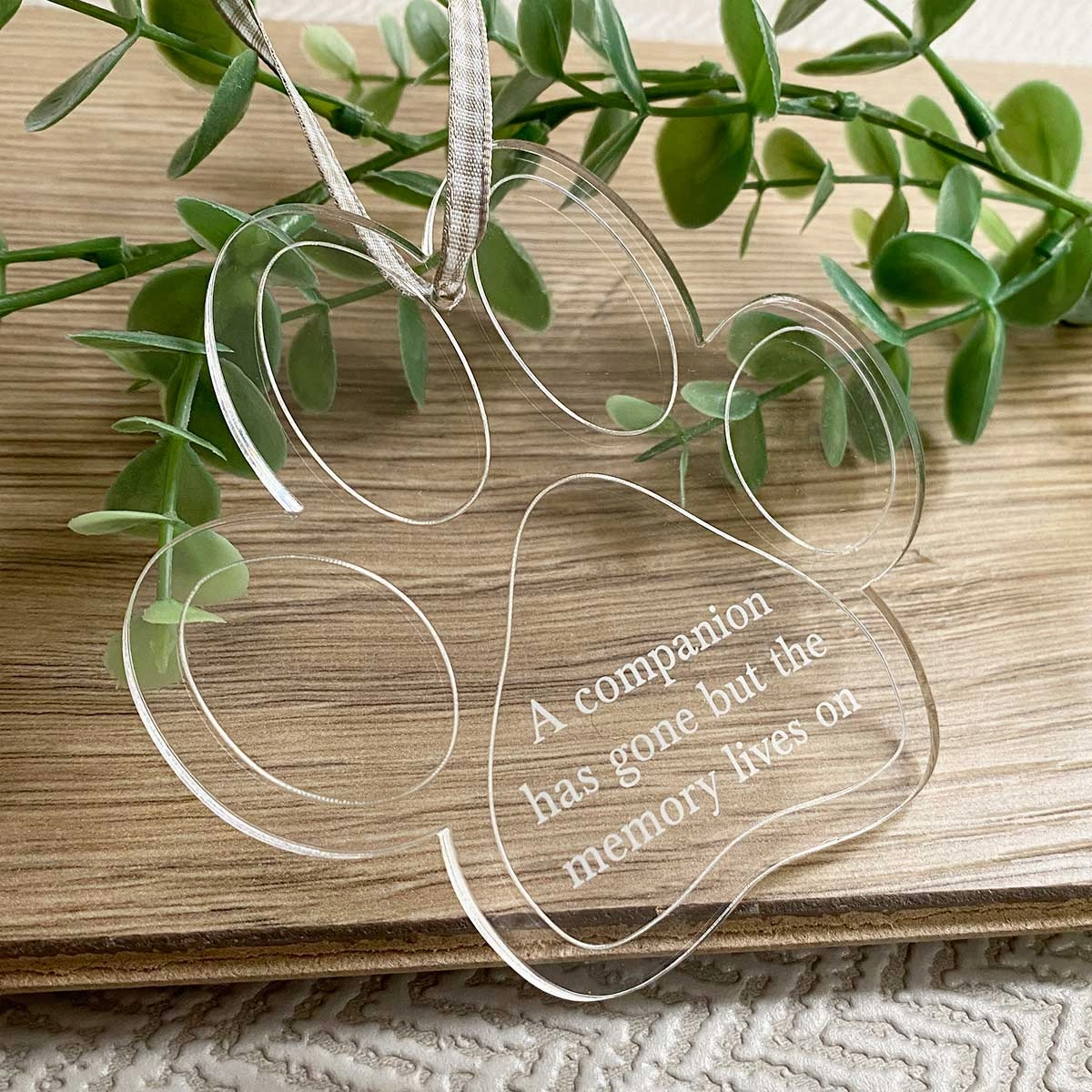 Acrylic Memorial Paw Print Hanging Decoration 'The Memory Lives On' - Colour Options poultry halters,bird leash