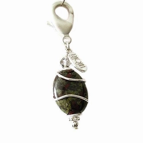 African Bloodstone Healing Dog Collar Charm Oval Pawmulet dog collar charm,pet tag