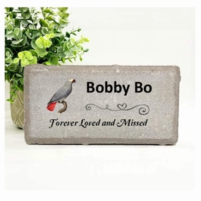 African Grey Memorial Stone - Forever Loved and Missed show poultry,grooming poultry
