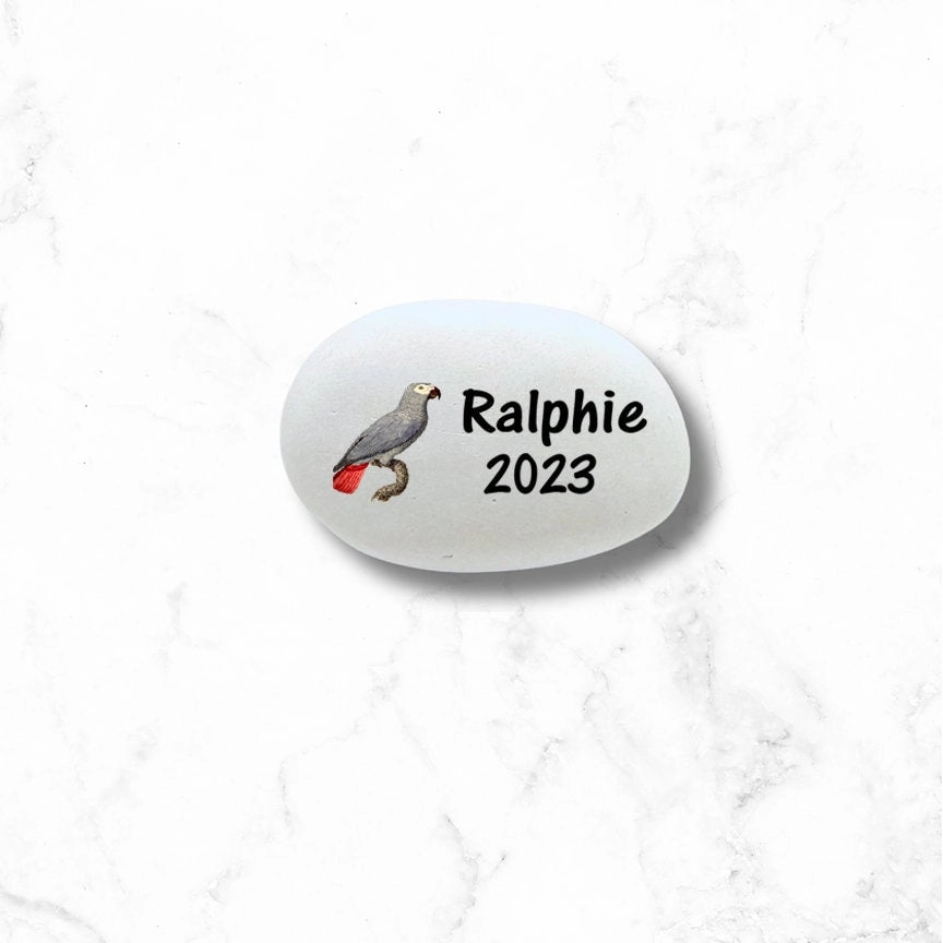 African Grey Memorial Stone - Personalized  African Grey Memorial Gift