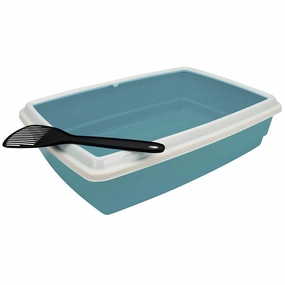 AgroBiothers Cat Litter Tray with Rim   Scoop 54cm x 40cm x 14cm cat litter box,cat cage