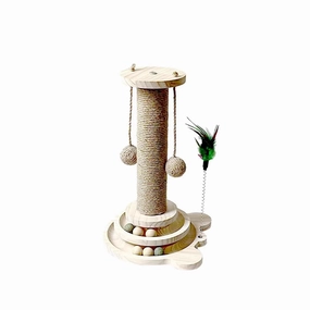 AIYI Cat Scratch Post with Turntable (B20cm x H40cm) cat collar set,pet leash set