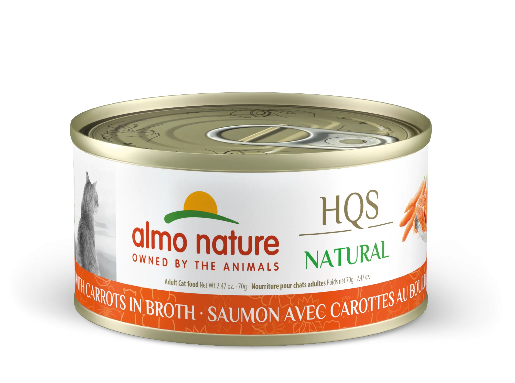 Almo Nature HQS Natural Salmon & Carrots in Broth 70g dry cat food, cat kibble