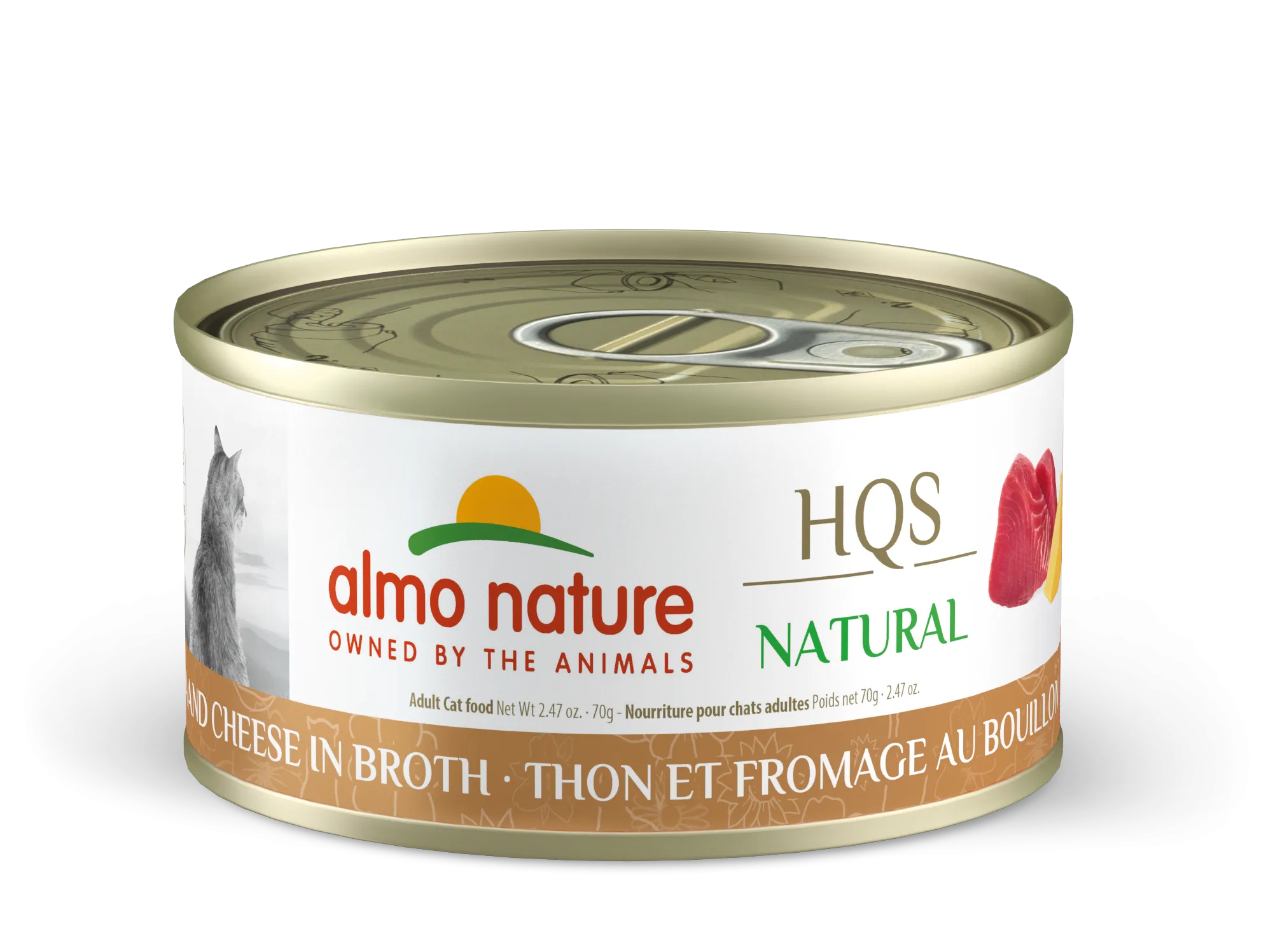 Almo Nature HQS Natural Tuna & Cheese in Broth 70g dry cat food, cat kibble
