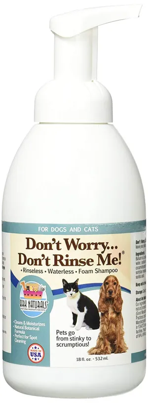 Ark Naturals Don't Worry...Don't Rinse Me! Rinseless Waterless Foam Shampoo cat grooming brush, cat shampoo