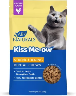 Ark Naturals Kiss Me-Ow Strengthening Chicken Dental Chews Crunchy Cat Treats dental cat treats, cat teeth cleaning