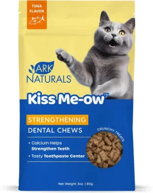 Ark Naturals Kiss Me-Ow Strengthening Tuna Dental Chews Crunchy Cat Treats dental cat treats, cat teeth cleaning