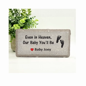 Baby Memorial Stone - "Even in heaven, Our baby youll be" show poultry,grooming poultry