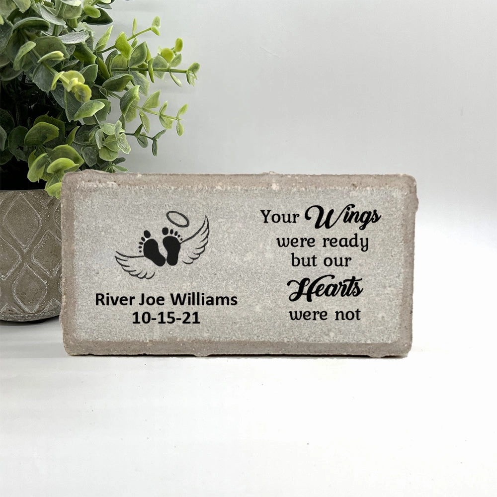 Baby Memorial Stone - Your wings were ready but our hearts were not
