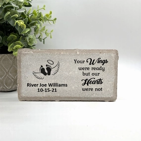 Baby Memorial Stone - Your wings were ready but our hearts were not show poultry,grooming poultry