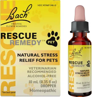 Bach Rescue Remedy Pet Natural Anxiety & Stress Relief, 10 mL cat vitamins, cat immune support
