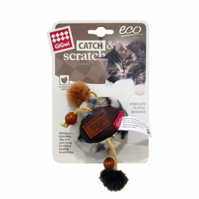 Ball Catch & Scratch Eco line with Slivervine Leaves and Leatherette cat toy set,cat teaser