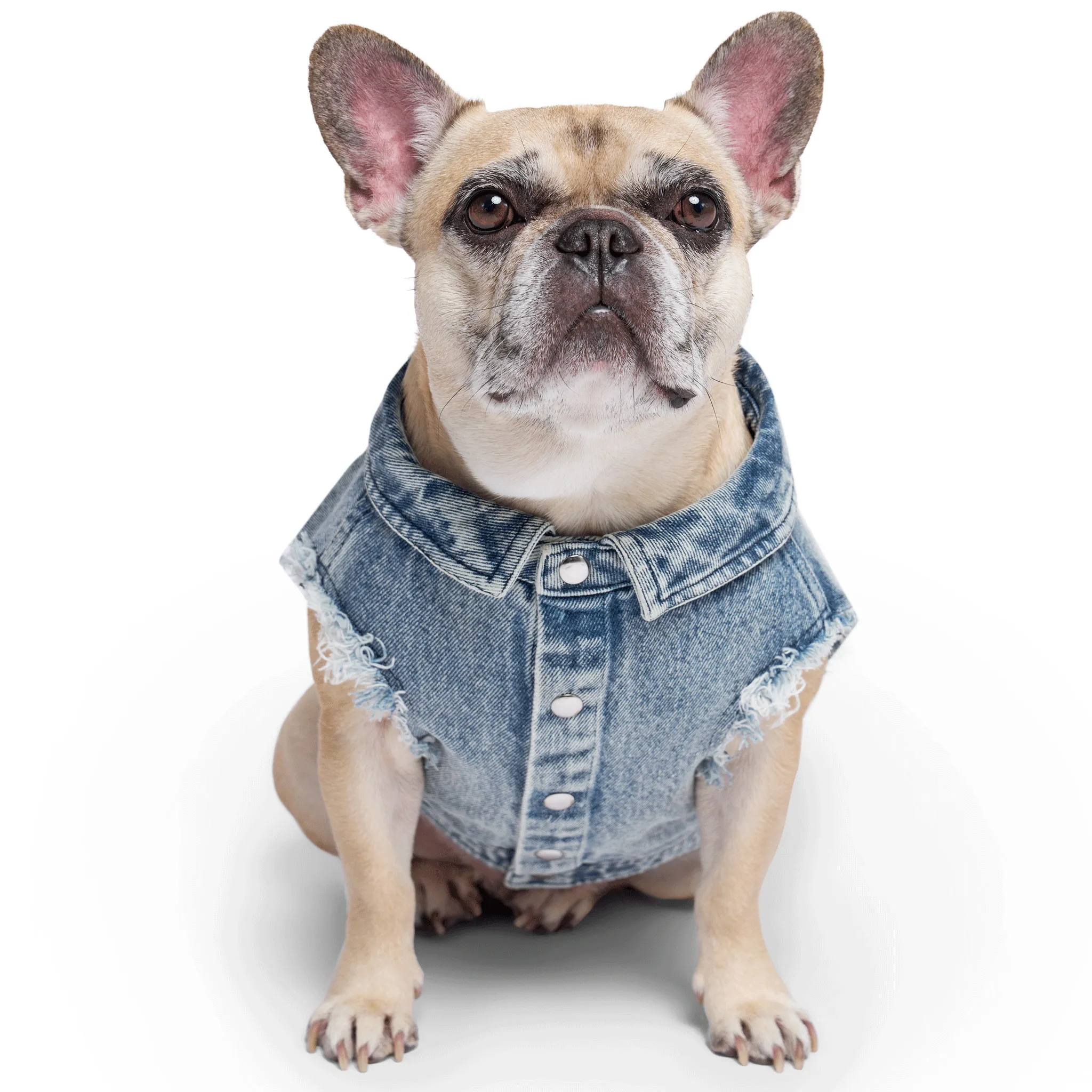 Barbie Downtown Denim Vest - Acid Wash Blue