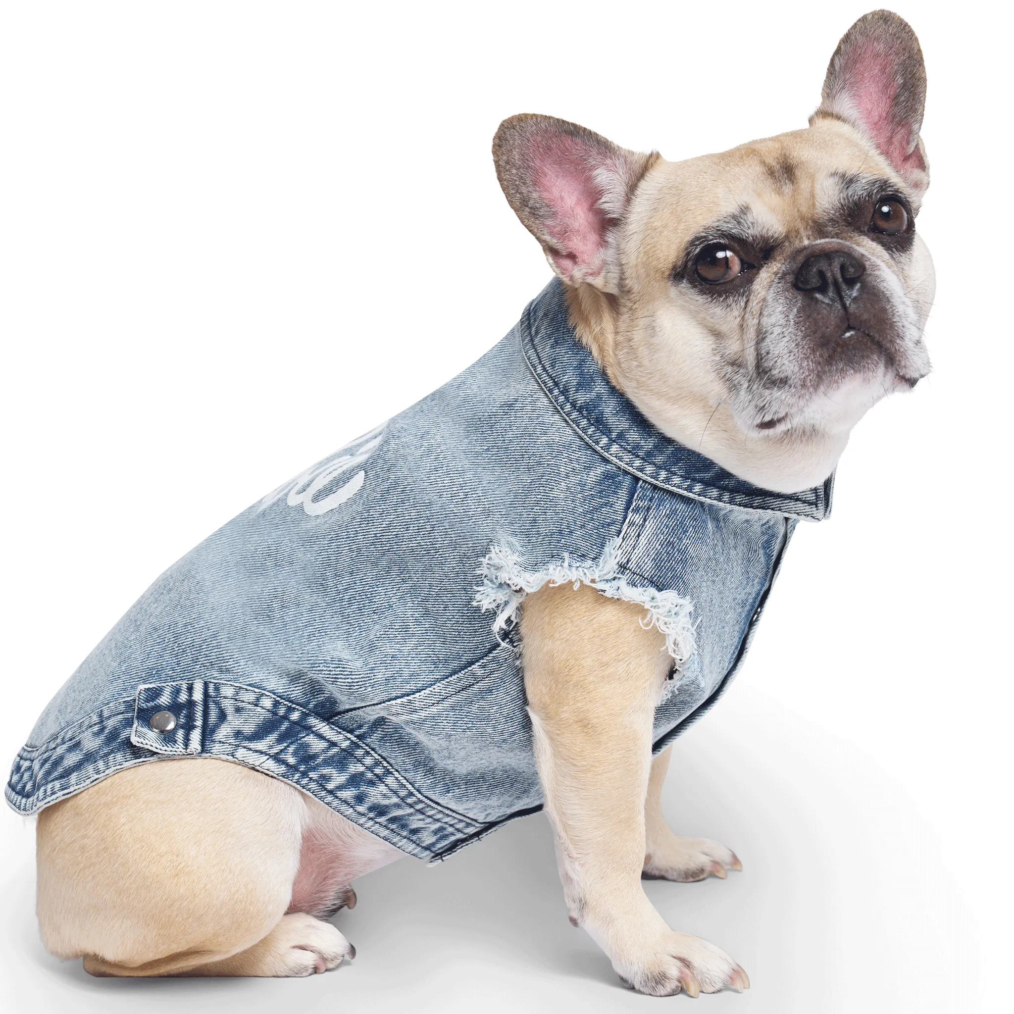 Barbie Downtown Denim Vest - Acid Wash Blue