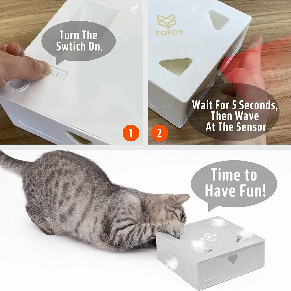 Barkbutler x Fofos ErratiCat Electronic Toy for Cats (White)