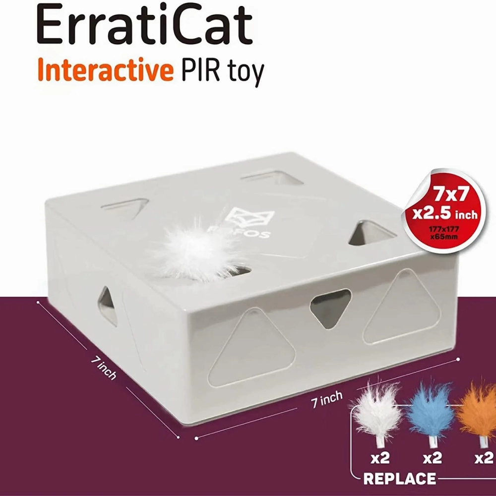 Barkbutler x Fofos ErratiCat Electronic Toy for Cats (White)