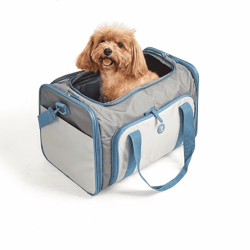 Barkbutler x Fofos Expandable Foldable Carrier for Dogs and Cats (Grey/Blue)