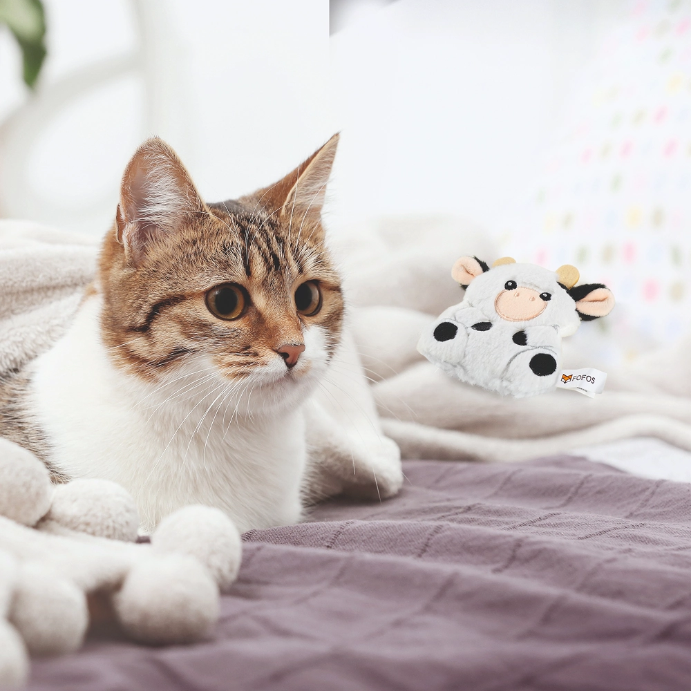 Barkbutler x Fofos Floppy Crinkle Cow Catnip Toy for Cats