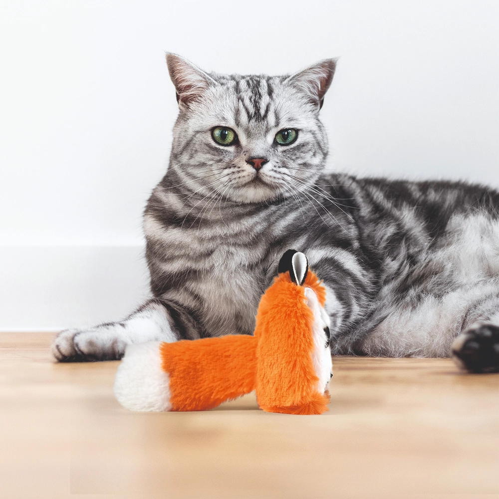 Barkbutler x Fofos Floppy Crinkle Fox Catnip Toy for Cats