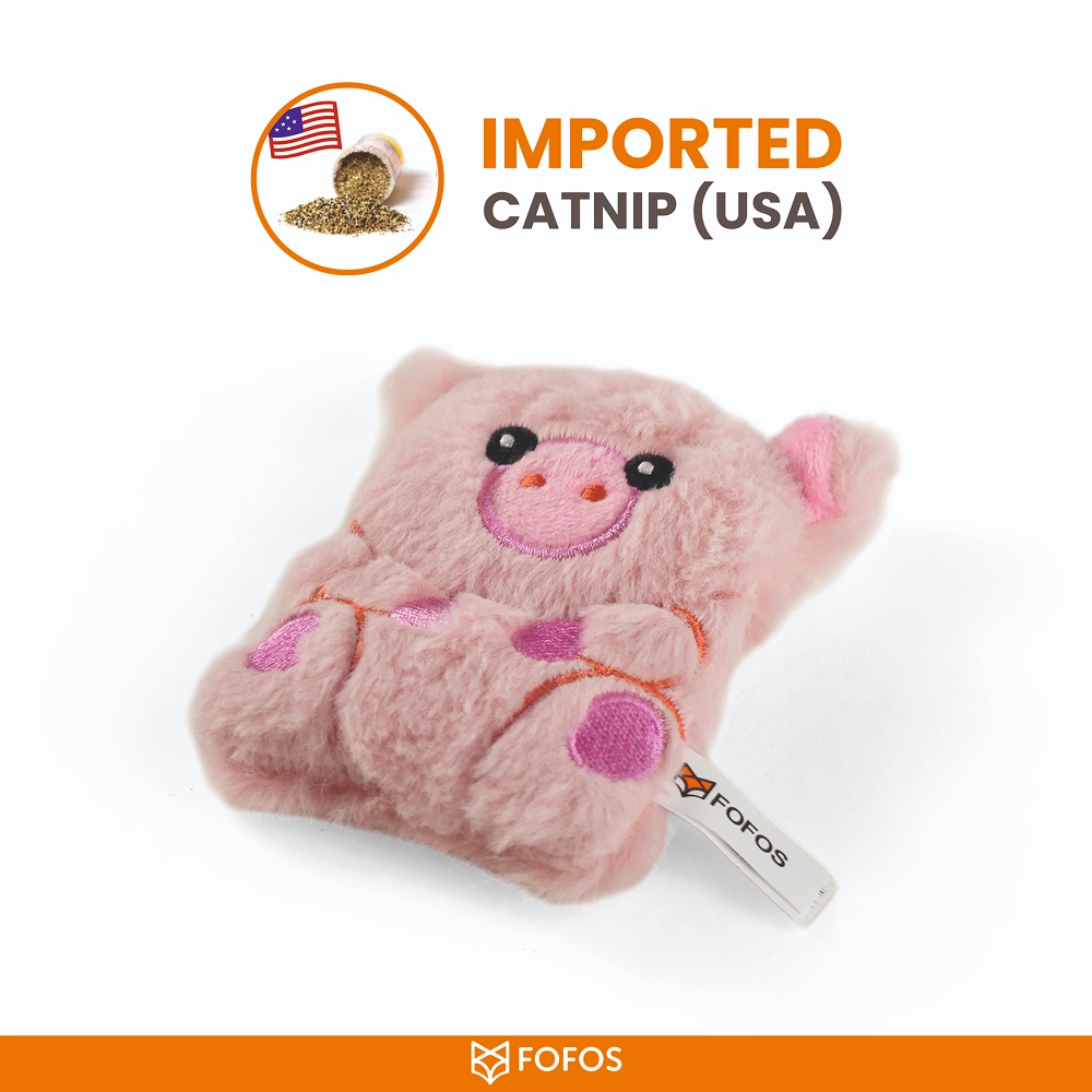 Barkbutler x Fofos Floppy Crinkle Pig Catnip Toy for Cats