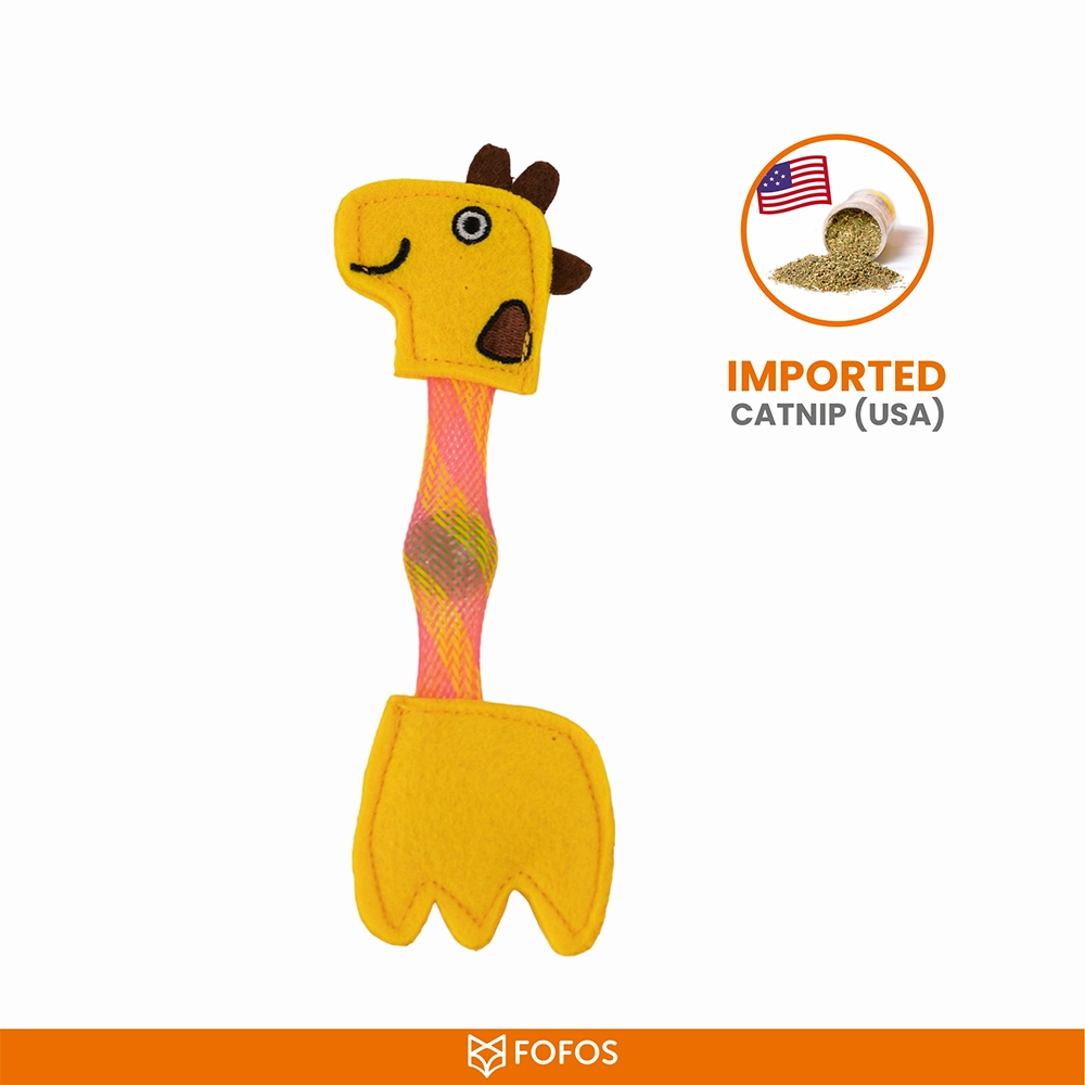 Barkbutler x Fofos Giraffe Flick Tube Catnip Toy for Cats