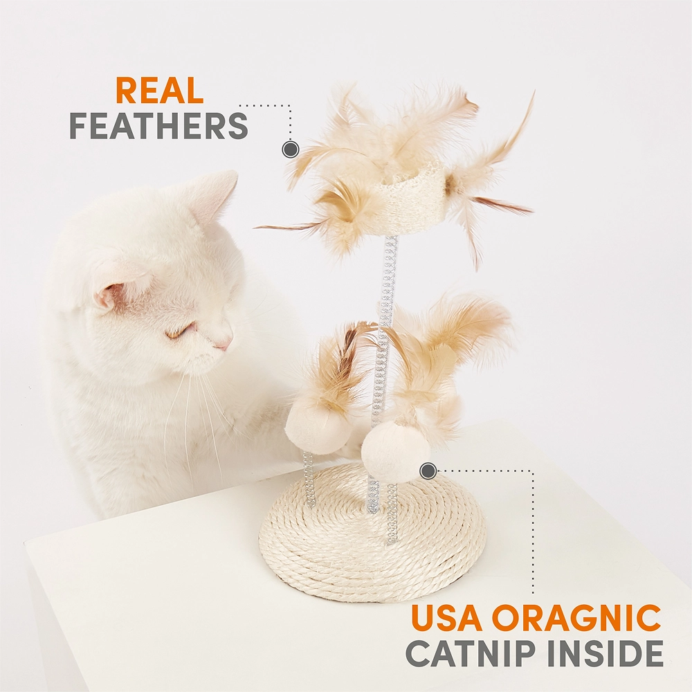 Barkbutler x Fofos Interactive Natural Wobbler Teaser Toy for Cats