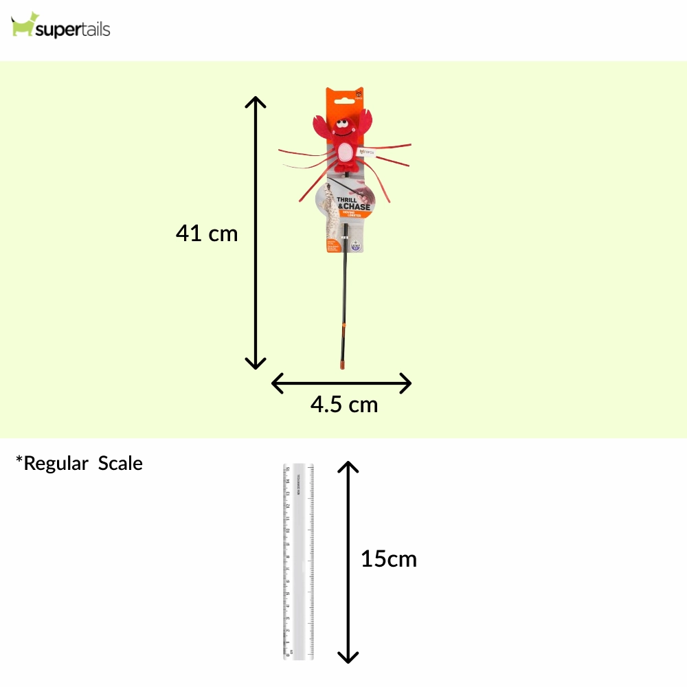 Barkbutler x Fofos Wand Moving Lobster Teaser Toy for Cats