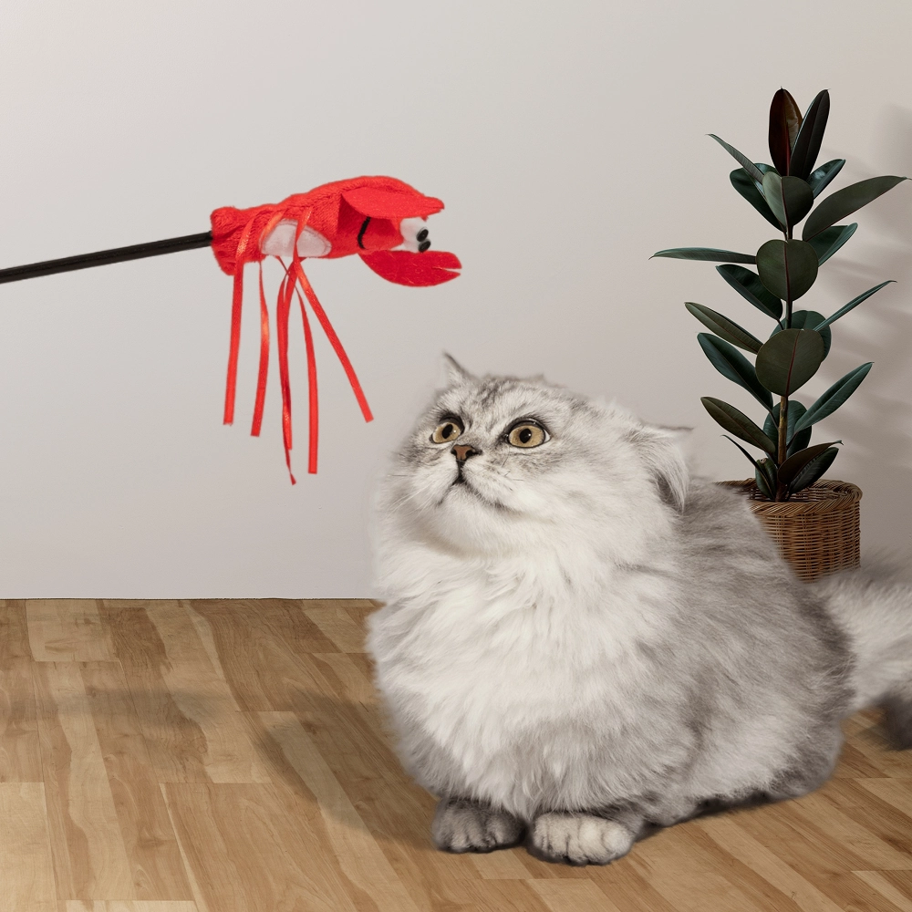 Barkbutler x Fofos Wand Moving Lobster Teaser Toy for Cats