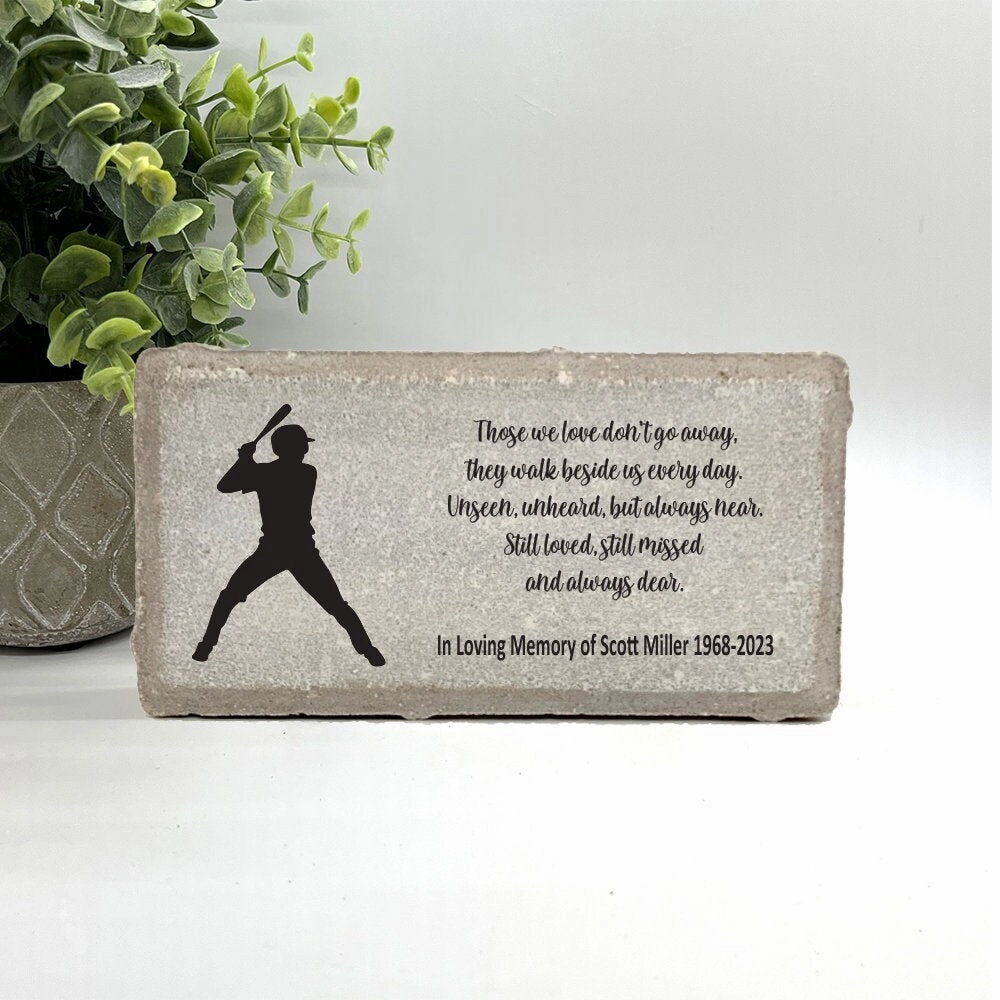 Baseball Player Memorial Gift - Personalized Memorial Stone