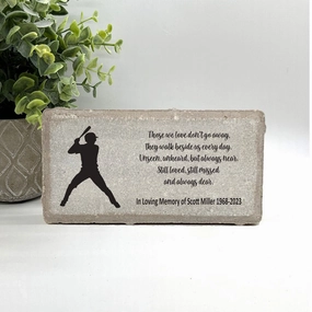 Baseball Player Memorial Gift - Personalized Memorial Stone