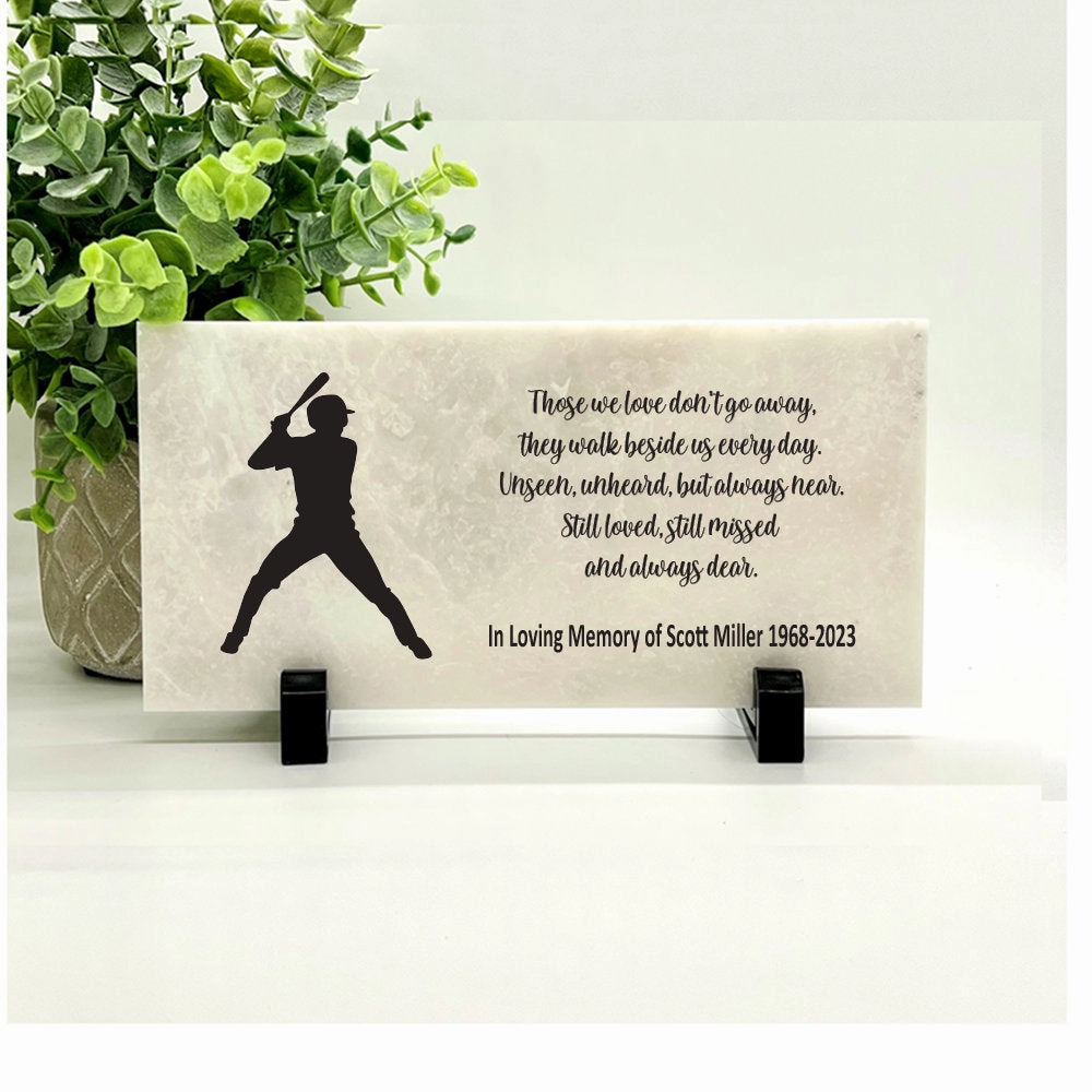 Baseball Player Memorial Gift - Personalized Memorial Stone