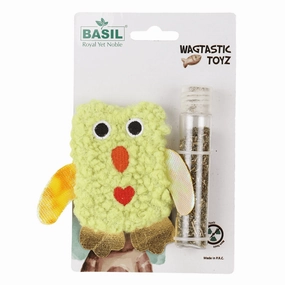 Basil Cotton Plush Cat Toy with Catnip for Cats (Green)
