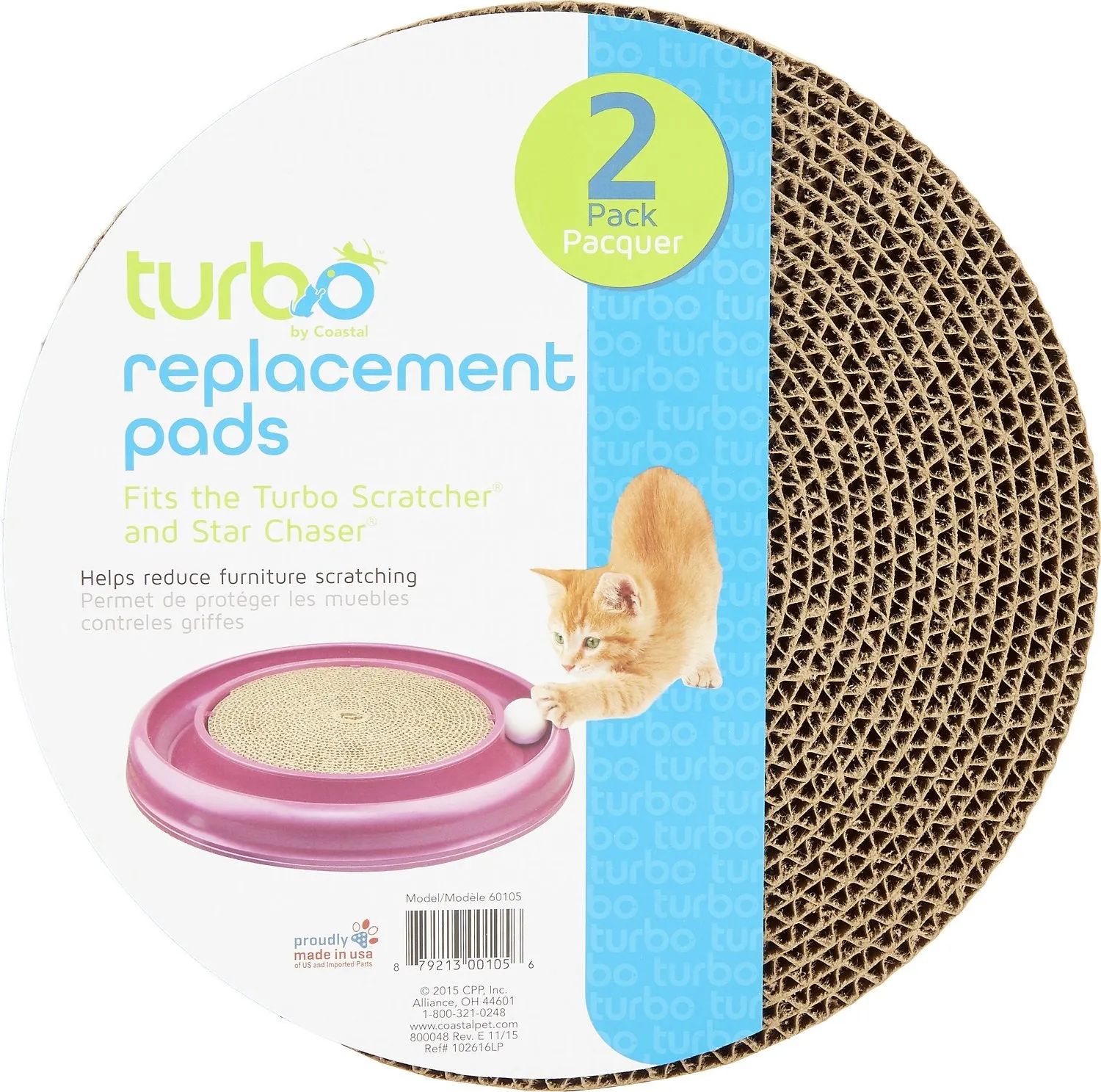 Bergan Turbo Scratcher Cat Toy Replacement Pads catnip toys, feather wand toy