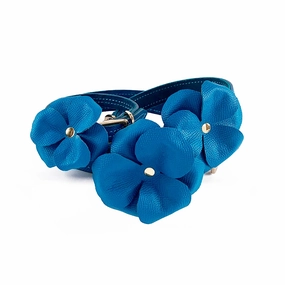 Beverly Classic Leather Dog Flowerette Slider Caribbean dog collar accessory,collar decor