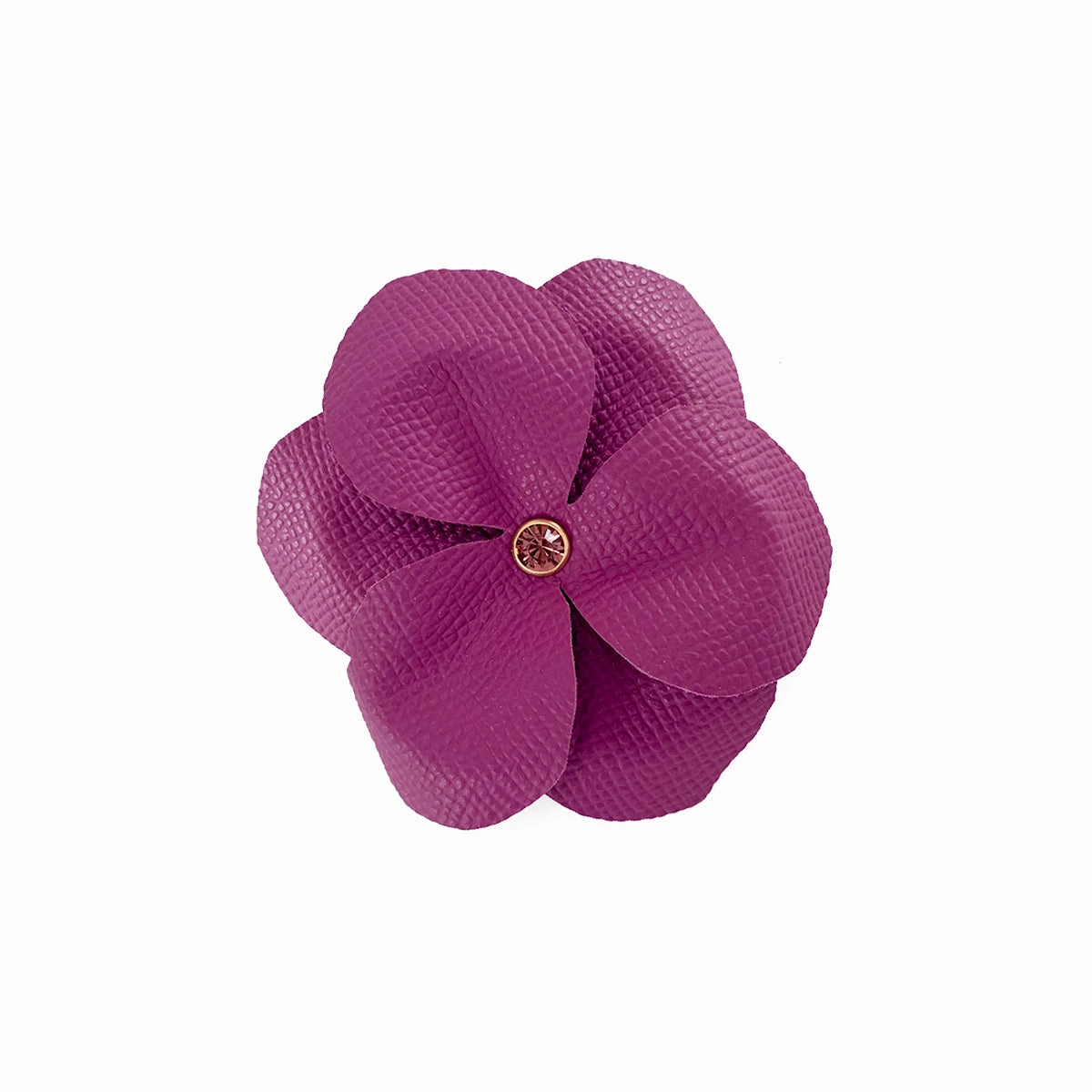 Beverly Classic Rhinestone Leather Dog Flowerette Slider Amethyst