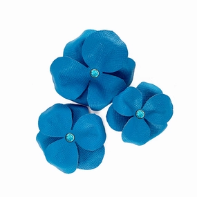 Beverly Classic Rhinestone Leather Dog Flowerette Slider Caribbean