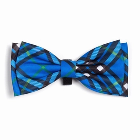 Bias Plaid Blue Dog Bow Tie Large dog collar accessory,collar decor