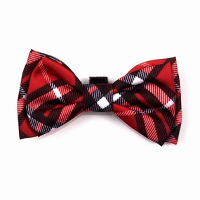 Bias Plaid Red Dog Bow Tie Large dog collar accessory,collar decor