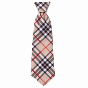 Bias Plaid Tan Dog Necktie dog collar accessory,collar decor