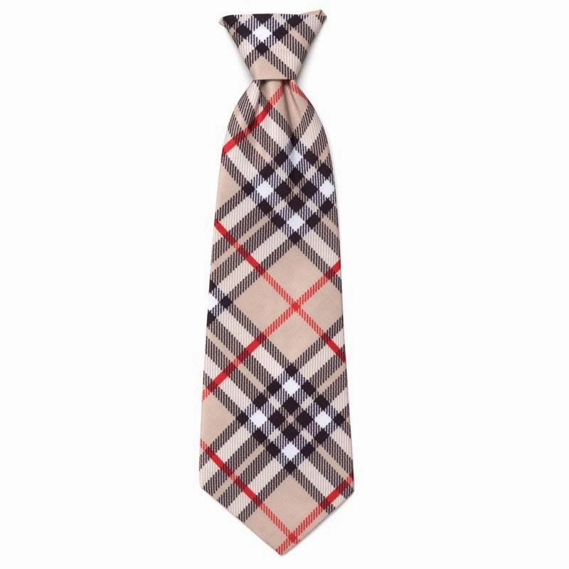 Bias Plaid Tan Dog Necktie dog collar accessory,collar decor