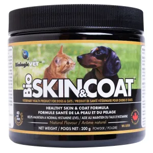 BiologicVet  BioSkin & Coat Histamine Powder for Dogs & Cats - 1 to 30 Lbs cat vitamins, cat immune support