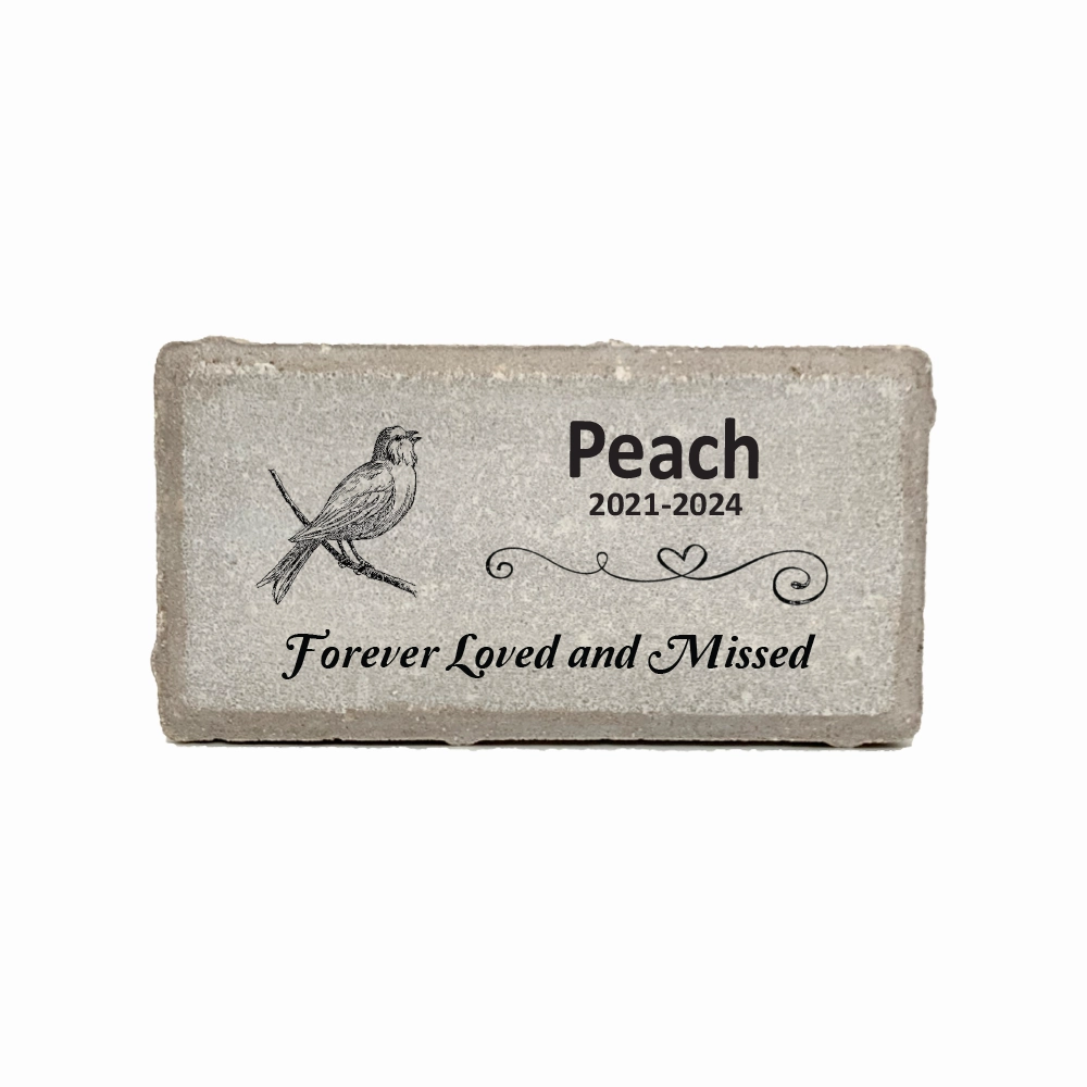 Bird Memorial Stone - Forever Loved and Missed