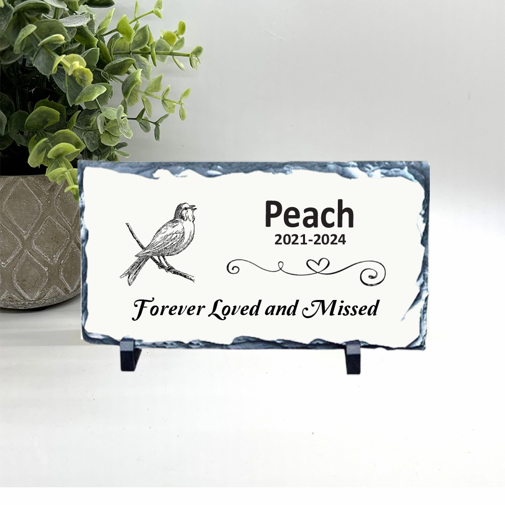 Bird Memorial Stone - Forever Loved and Missed