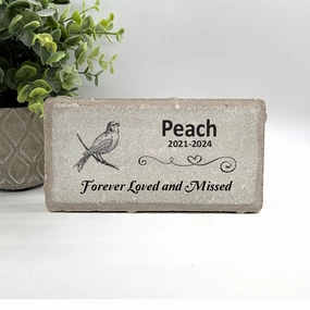 Bird Memorial Stone - Forever Loved and Missed show poultry,grooming poultry